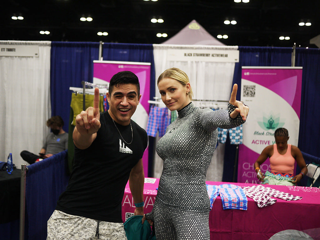 ZOZOFIT Model Poses with Attendee