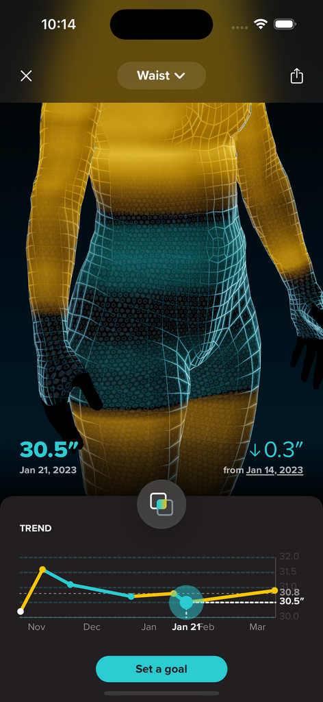 ZOZOFIT's ColorMetric Display